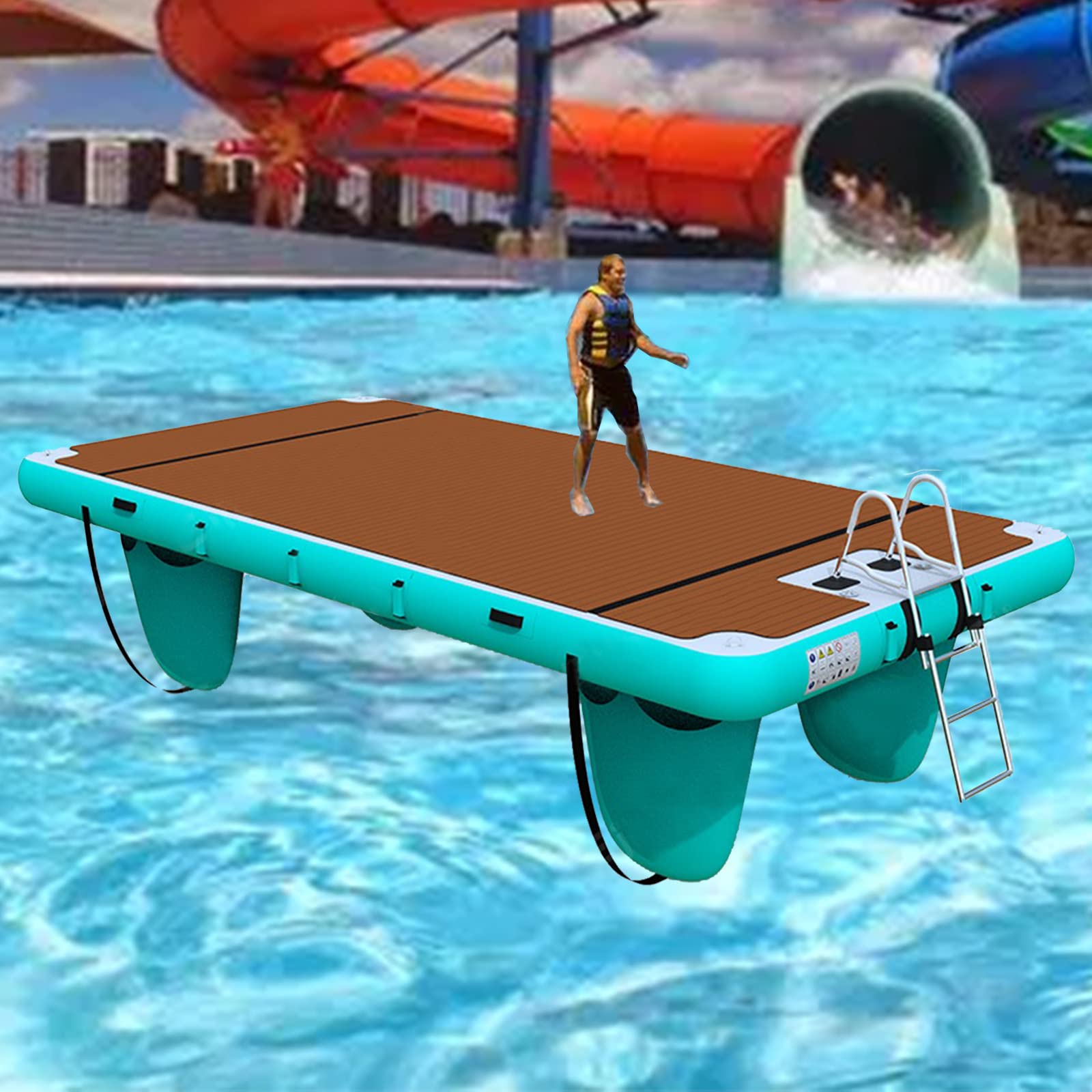 Quai Flottant Gonflable COOLWAVE 2,4 X 1,8 M – Plateforme PVC Robuste Avec Pompe Électrique, Tapis Antidérapant, Idéal Lac & Piscine Quai Flottant Gonflable COOLWAVE 2,4 X 1,8 M – Plateforme PVC Robuste Avec Pompe Électrique, Tapis Antidérapant, Idéal Lac & Piscine