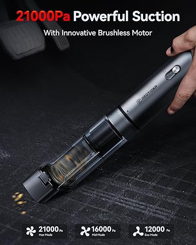 Miniatura 8 de REDTIGER Aspiradora de automóvil inalámbrica, 21000 PA portátil de mano de hasta 70 minutos de tiempo de funcionamiento, carga rápida USB-C de 3.5
