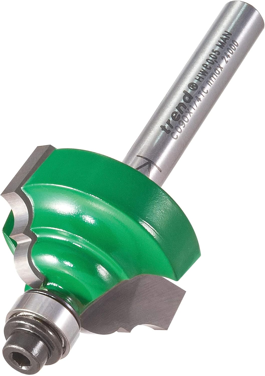 Trend CraftPro Self Guided Ogee Router Cutter Bit, 1/4 Inch Shank, 4mm Radius and 15.9mm Cut