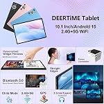 Tablette Android 15, 30 Go RAM 128 Go ROM 2 To TF, tablettes électroniques 2026 10 po 8000 mAh avec clavier et souris, 2,0 GHz, Wi-Fi 5G, BT 5.0, certifié GMS, affichage Incell, Gemini IA - Noir