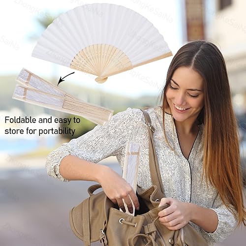 Miniatura 3 de Ter Abanicos de mano personalizados, abanicos de mano personalizados para bodas, ventiladores plegables personalizados, ventiladores a granel para