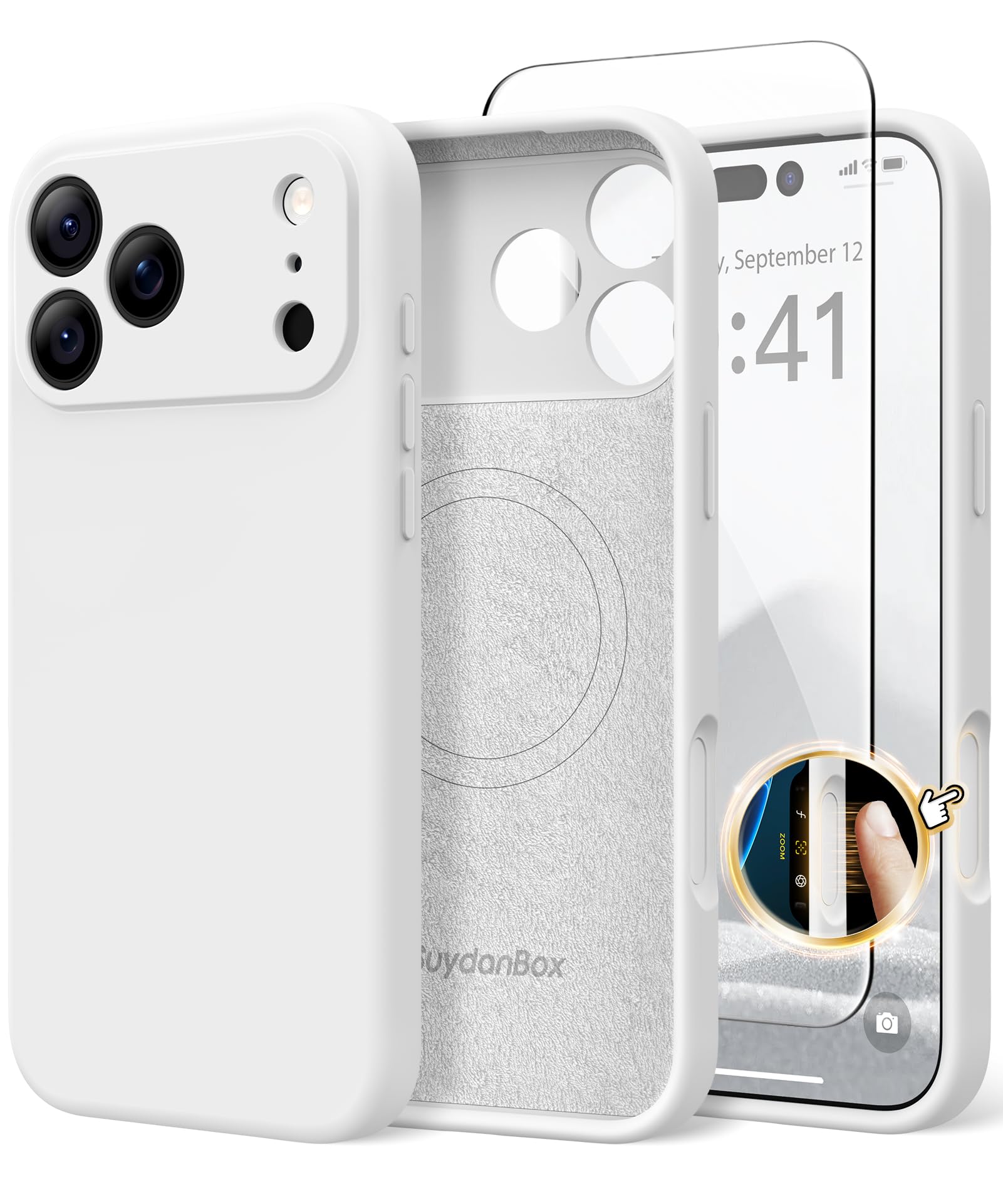 Magnetic for iPhone 18 Pro Case/iPhone 17 Pro Case Silicone White