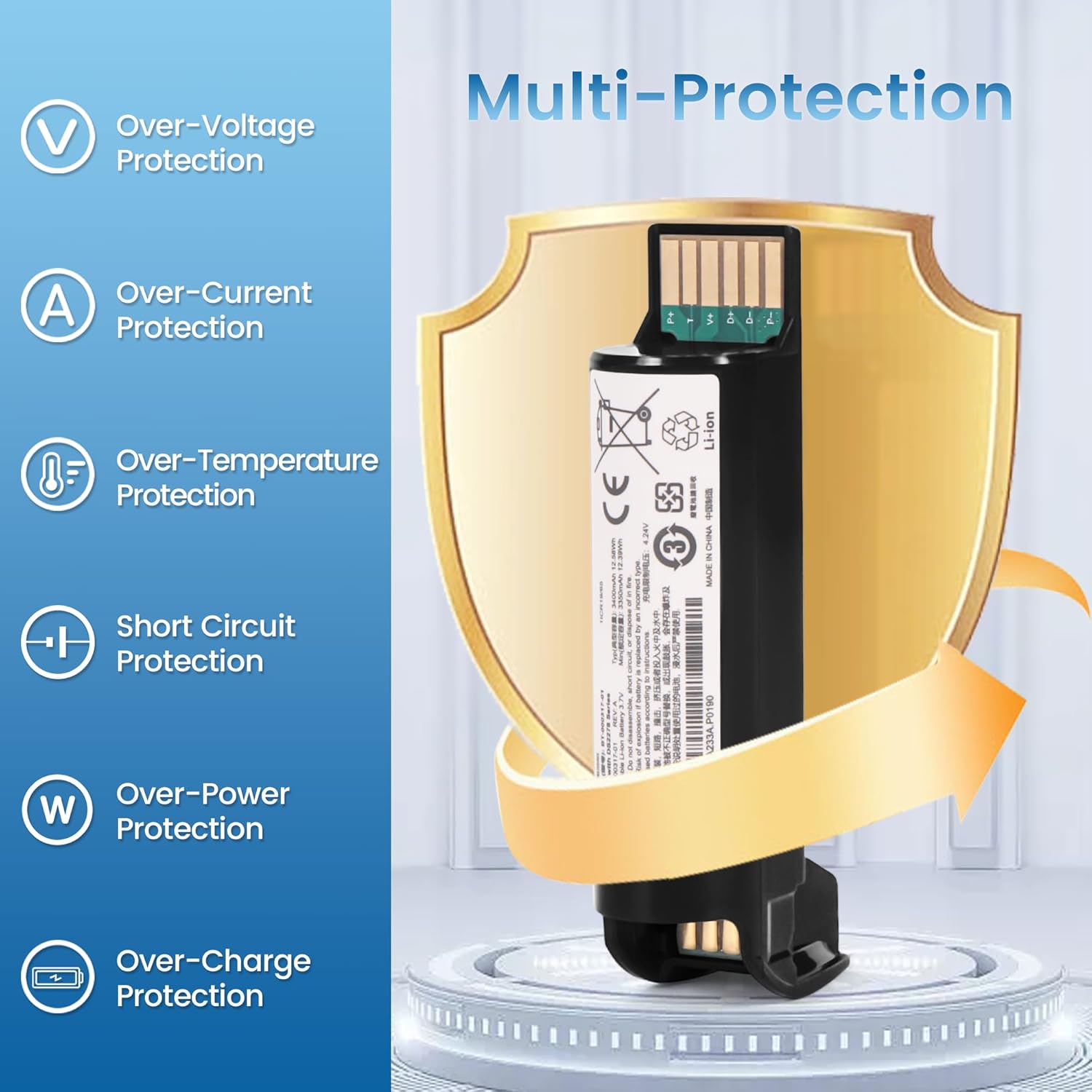 for Zebra DS2278 Scanner Battery Replacement - for Zebra Symbol DS22 DS2278 Battery - BT-000317-01 Rechargeble DS22 DS2208 CR2278 CR2278-PC DS2278SR DS2278-HC Lithium Scanner Barcode 3400mAh