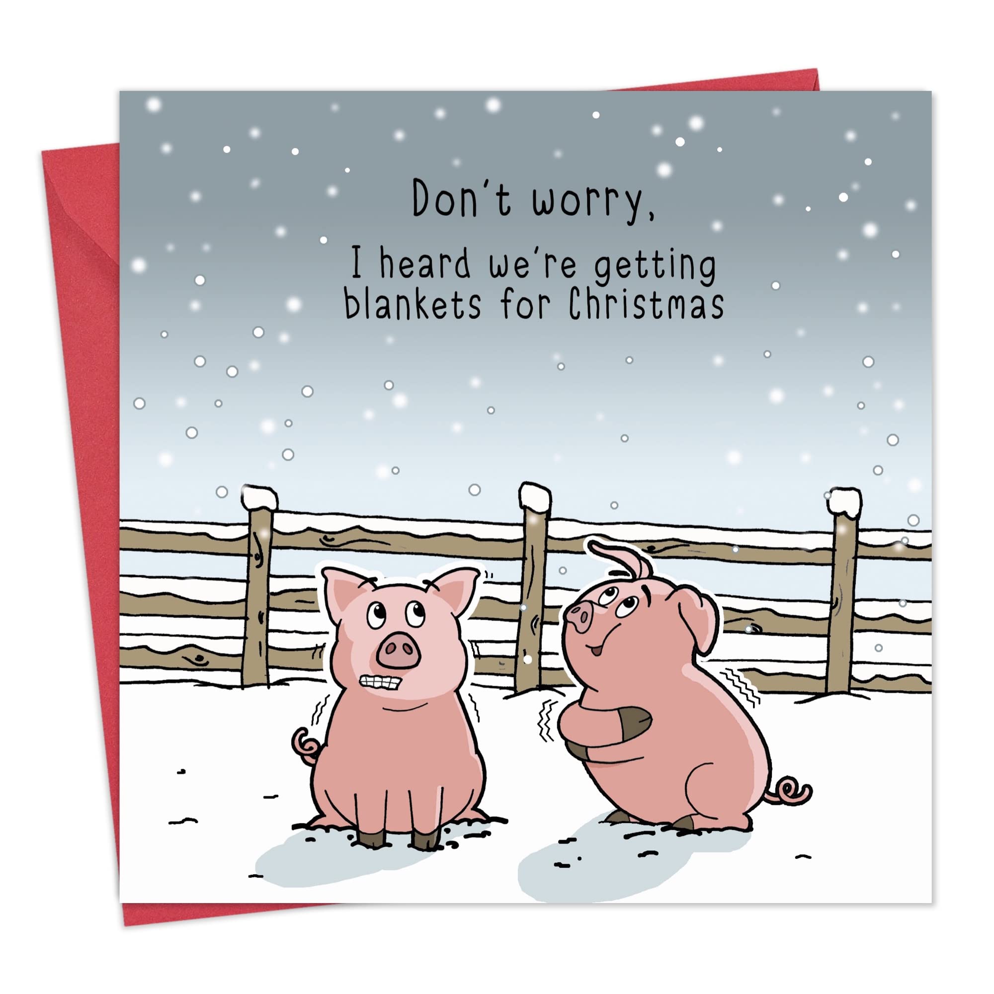 Twizler Funny Christmas Card - Pigs in Blankets - Merry Christmas Card - Humorous Mens Happy Xmas Male - Womens Xmas Female