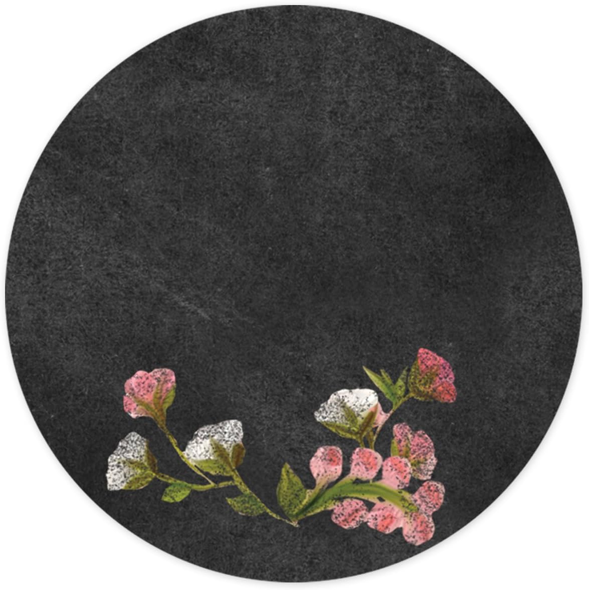 Chalkboard Floral Circle Address Labels/Self-Adhesive Custom Address Stickers / 120 Personalized Stickers / 2" Round Envelope Seals/Made in The USA