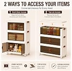 Stackable Storage Bins, 5-Pack, 168L | With Lid, Foldable Plastic, With Wheels, Portable, Multi-Purpose Organizer