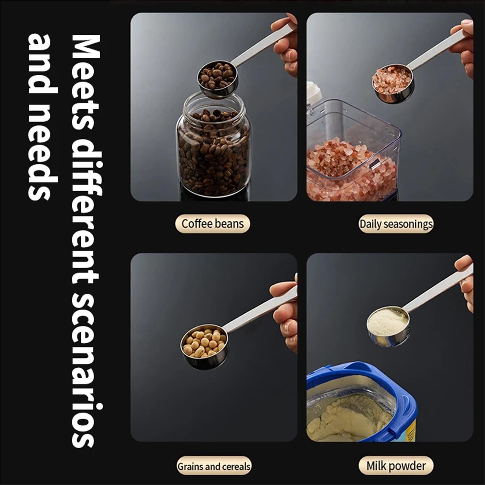 Kaffeelöffel, Premium-Edelstahl-Messlöffel Mit Langen Griffen, Esslöffel, Küchencafé-Zubehör(3pcs set,15ml)