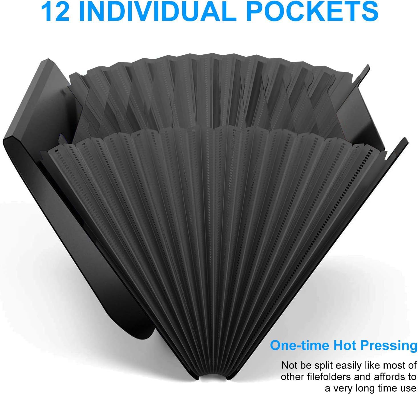 Vanulee Expanding Box File Organiser with 13 Pockets, Concertina A4 Document Folder, Black, 13-Pockets - Image 4