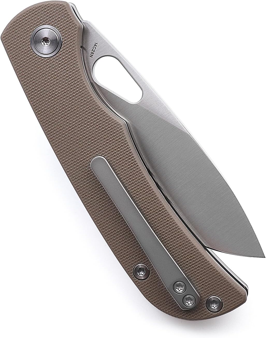 M Miguron Moyarl Folding Knife 3.25"14c28n Steel Satin Blade Tan G10 Handle With Pocket Clip Camping Hiking Pocket MGR-806TN