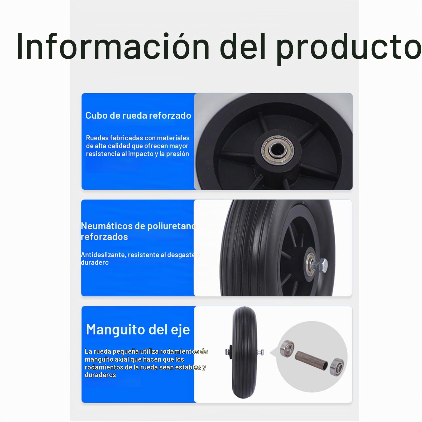 2 Pcs poliuretano macizo ruedas,neumático sólido para silla de ruedas,antideslizante,repuestos sillas de ruedas(Gris,12 Pulgadas)