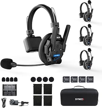 SYNCO XTALK XPRO 4 Users Wireless Intercom Headset System with 24H Battery