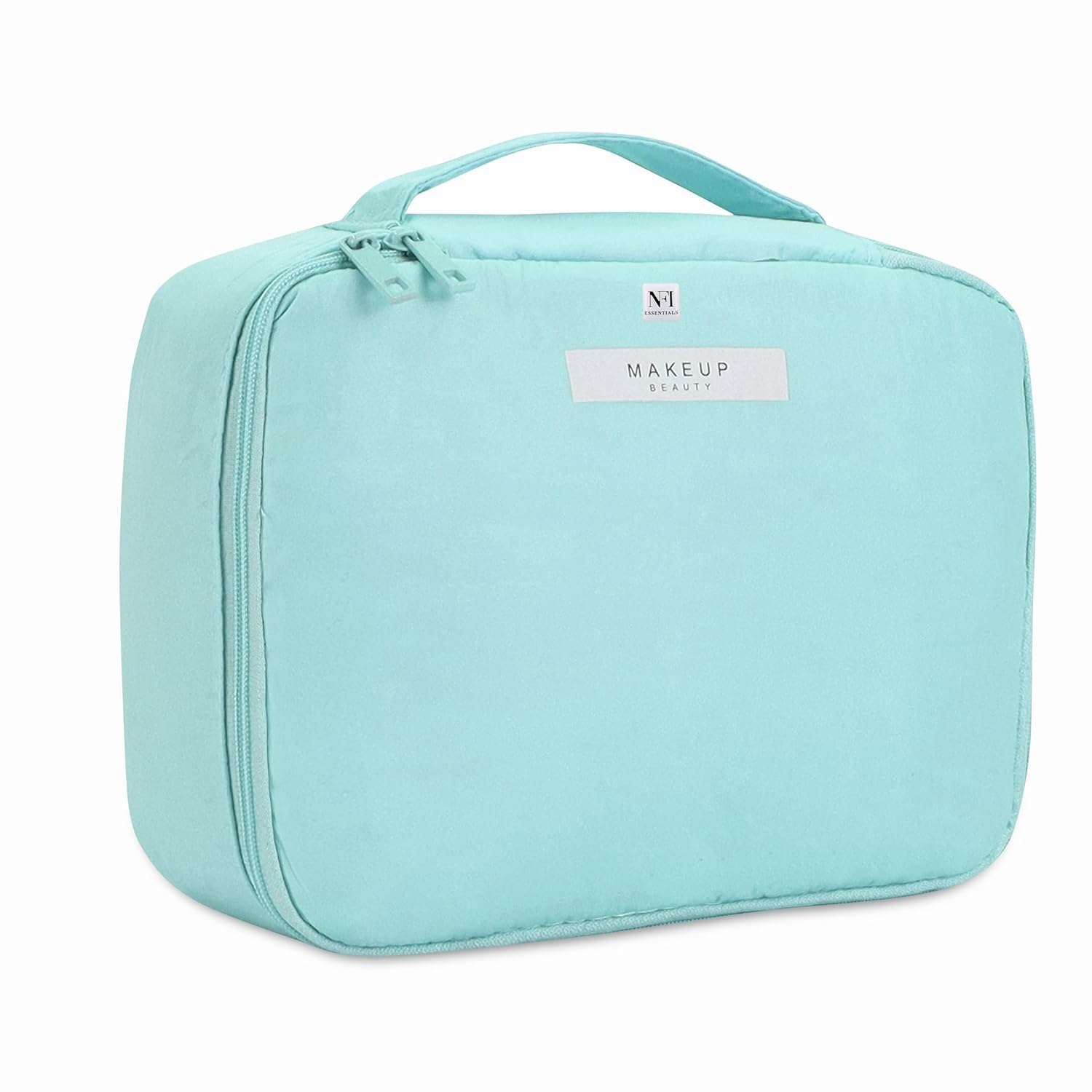NFI essentials Cosmetic Makeup Pouch, Travel Organizer Box for Women, Pouches for Girls Toiletry Vanity Case Bag with Multiple Compartments for Brushes (Green) NFI essentials Cosmetic Makeup Pouch, Travel Organizer Box for Women, Pouches for Girls Toiletry Vanity Case Bag with Multiple Compartments for Brushes (Green)