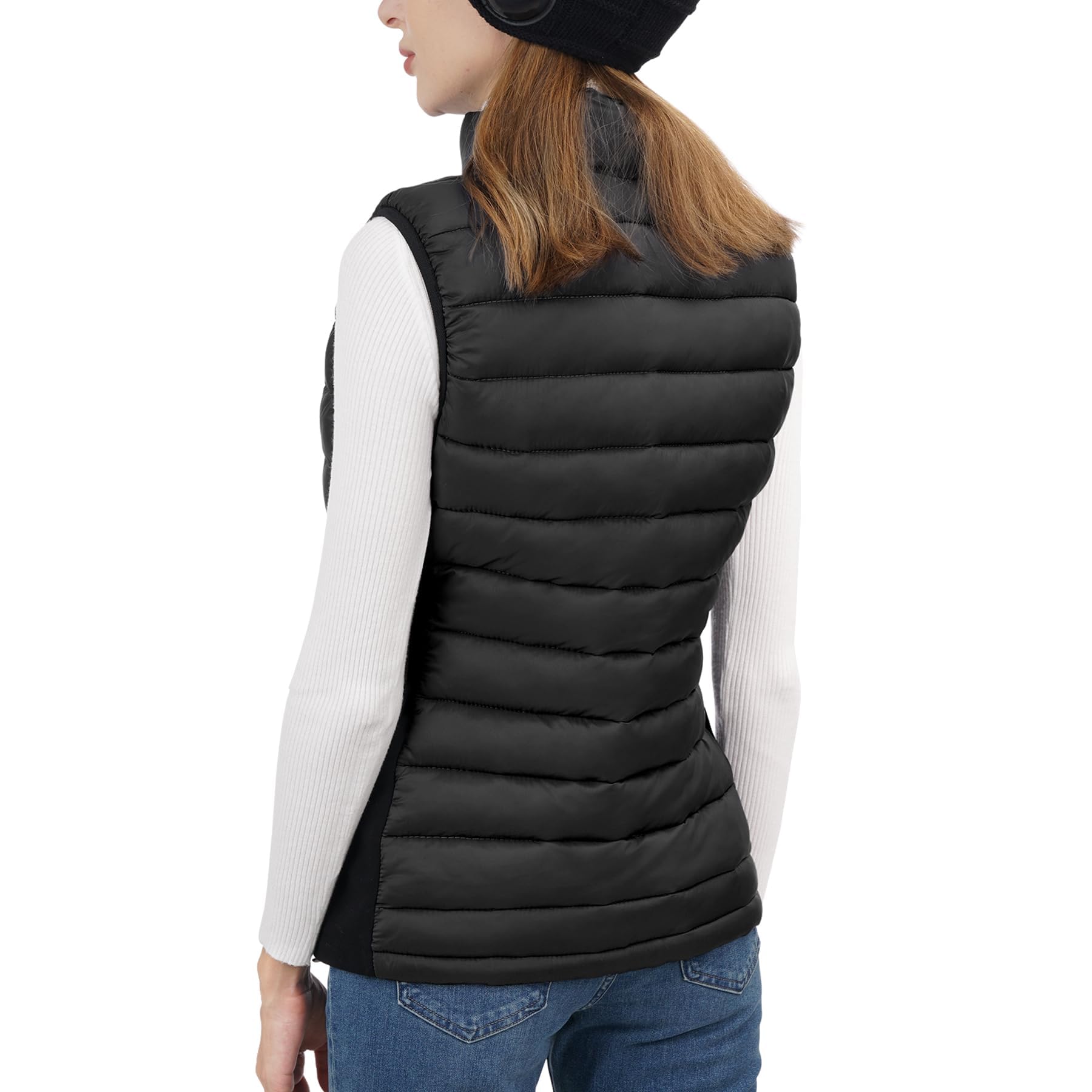Loowoko Chaleco calefactable mujer con bateria 10000mah, chaqueta calefactable sin mangas ligera, 3 niveles de calor + 4 zonas, Para trabajar al aire libre, ciclismo, moto y esquí