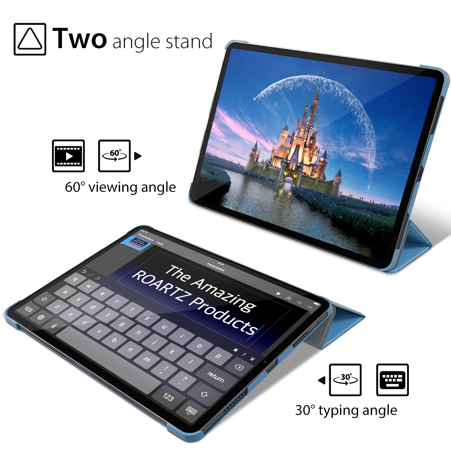 iPad Mini 6 8.3-inch case, ROARTZ Blue Slim Fit Smart Rubber