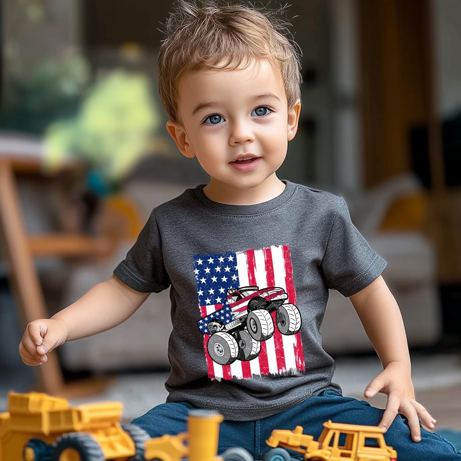 Boys 4th of July Shirt American Flag T-Shirts for Kids Toddler Patriotic Tee Tops Girls Independence Day Outfit 1-7 Years