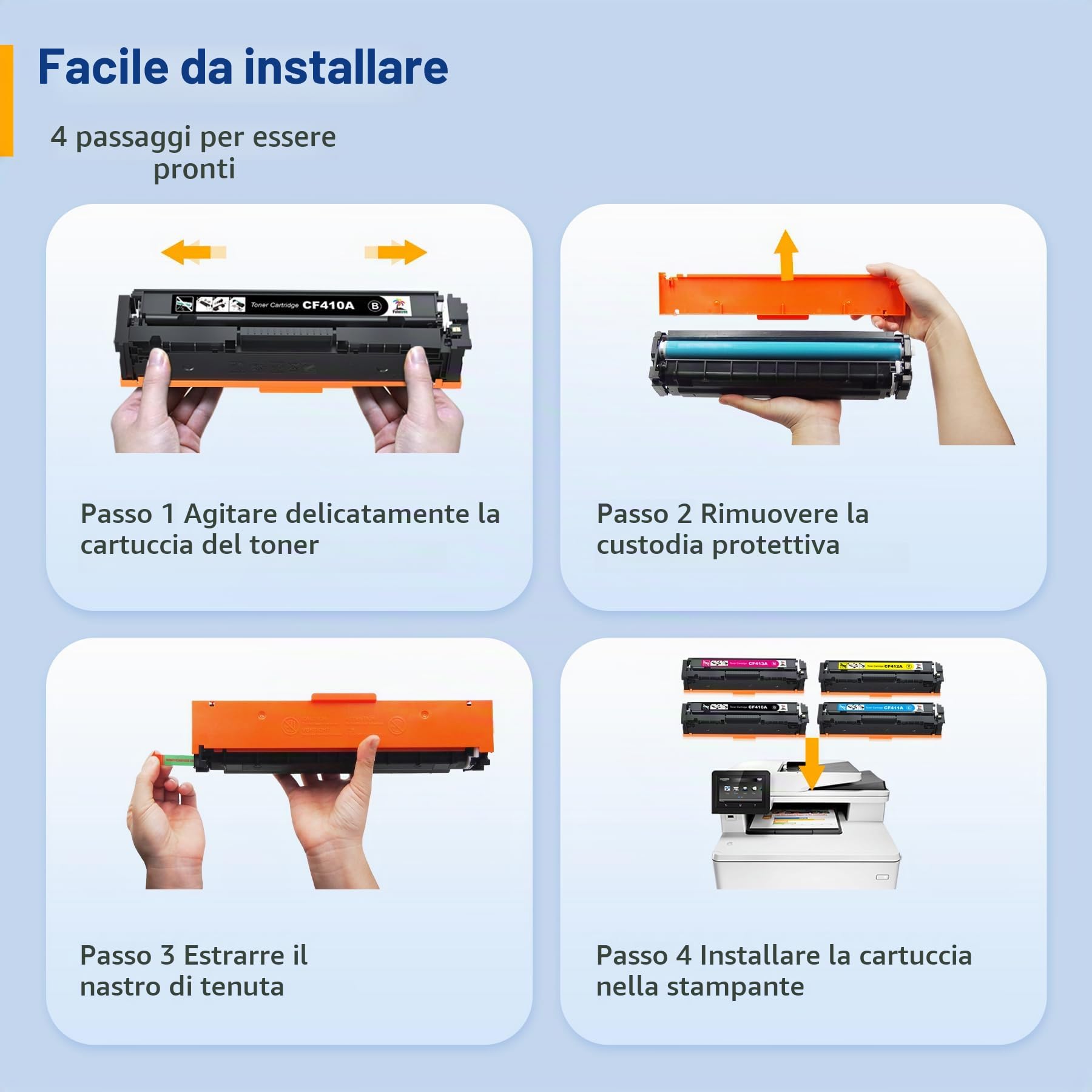 Palmtree Compatibili Cartucce di Toner Sostituzione per HP 410A 410X CF410A per HP Laserjet MFP M477fdw Toner per Color LaserJet Pro MFP M477fdw M477fdn M377dw M452nw M452dn M477fnw M477dw M477