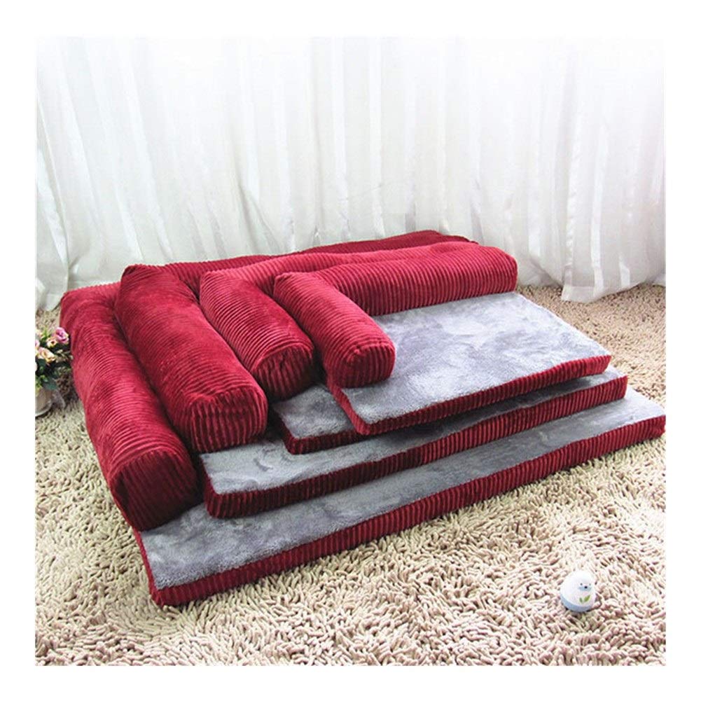 Tapis doux pour chien lit intérieur et accueillant pour le salon rouge