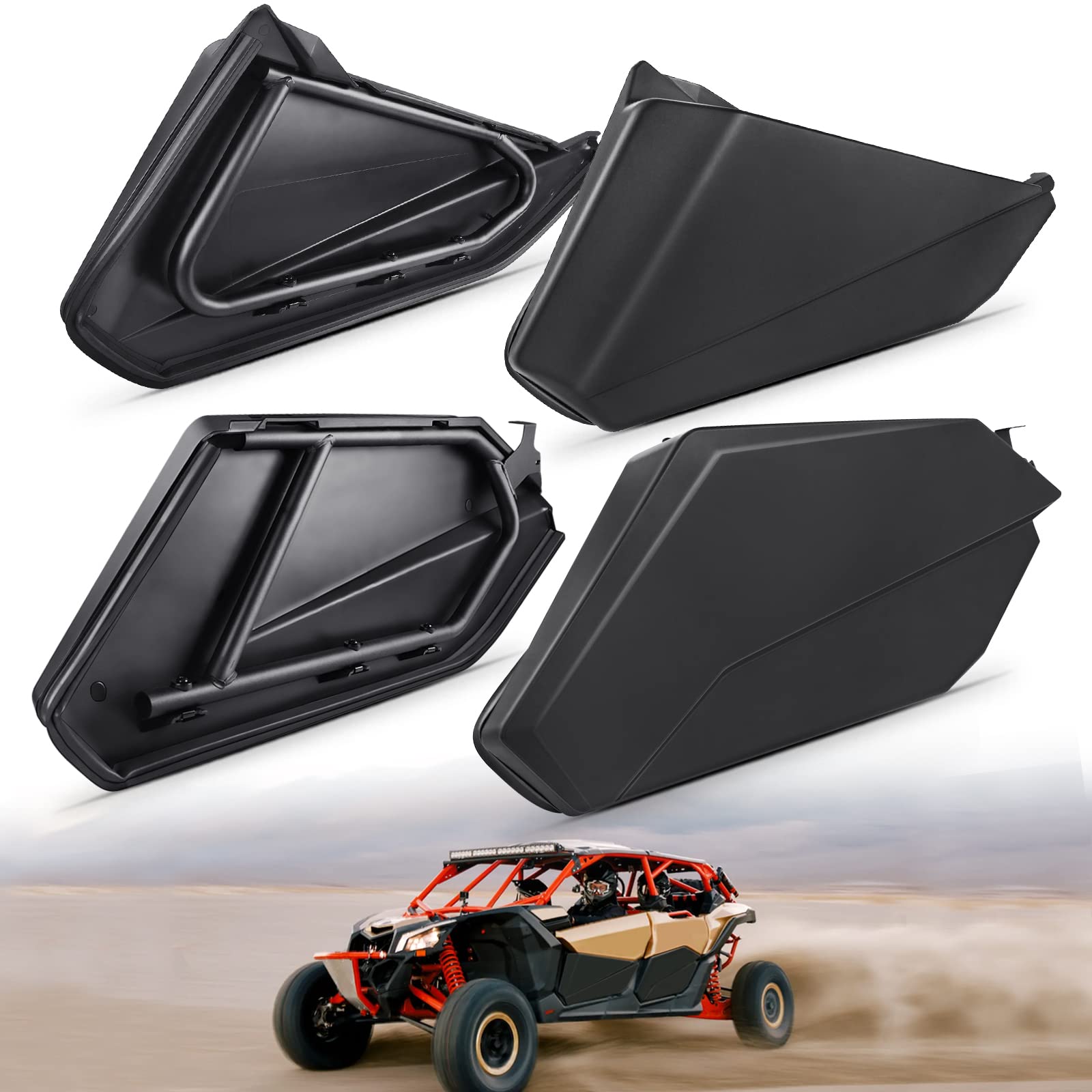 X3 Max Lower Doors, StarknightMT X3 Door Inserts Compatible with Can Am Maverick X3 MAX XRS/R TURBO/XDS TURBO 2017-2023 Maverick X3 Accessories Doors with Matel Frame