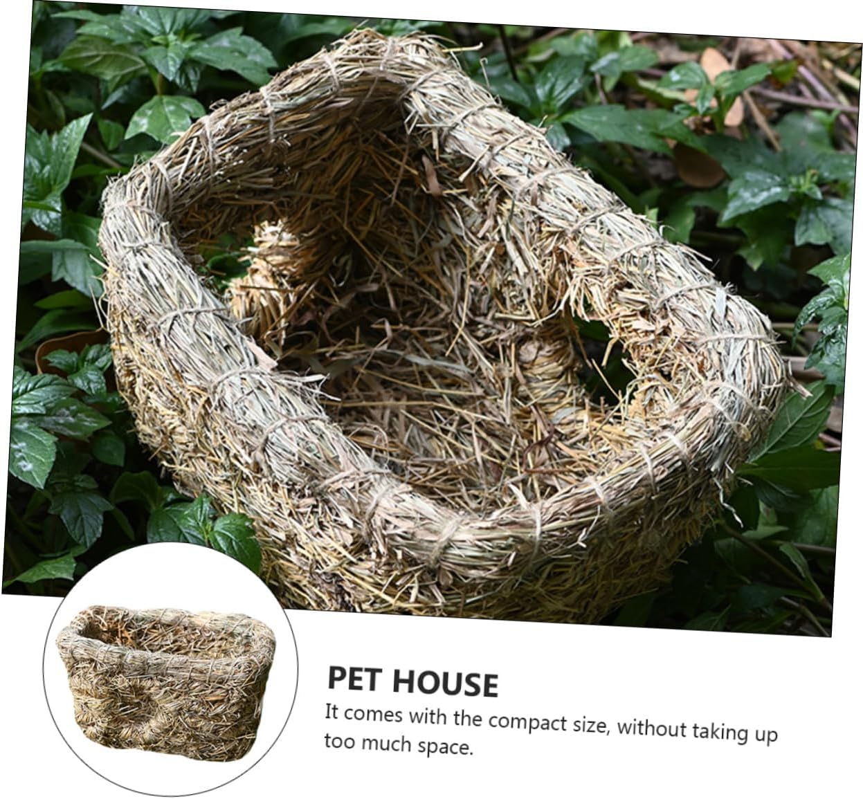 2pcs Cat Bed Removable Cover Hand-Woven Animal Nest Pet Playing House Safe Material for Rabbit Chinchilla Pig