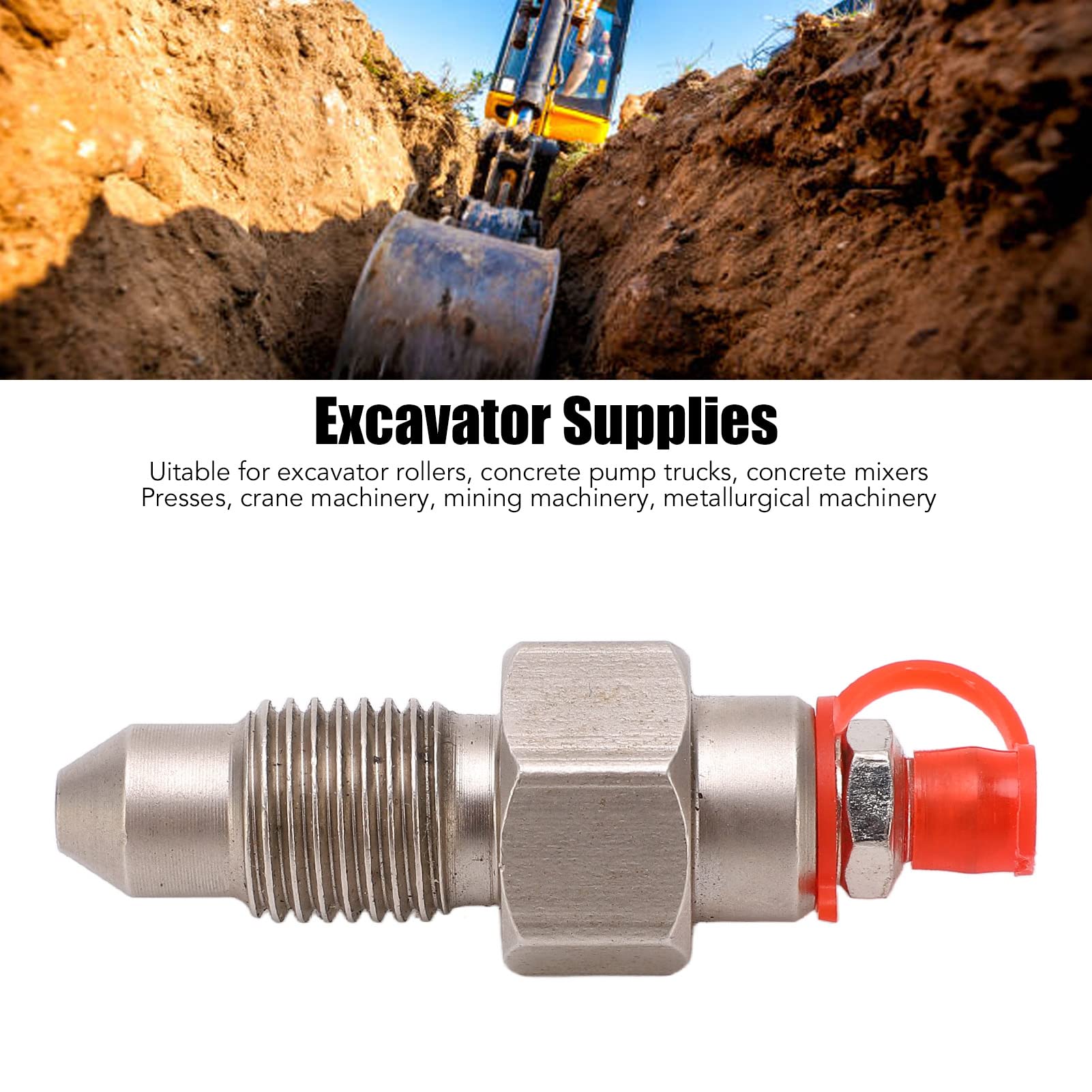 Valve Track Greaser, Excavator Grease Valve 4276114 Excavator Replacement Parts Accessories Stainless Steel Excavator Supplies for Hitachi 55 Parts Accessories