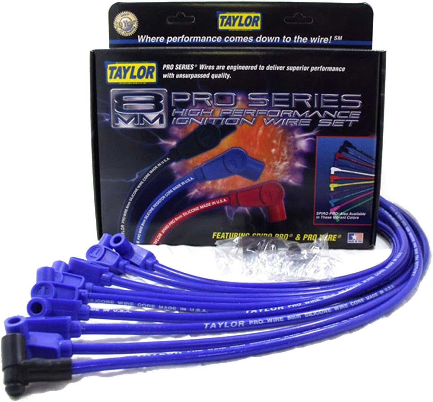 Taylor Cable 76638 Blue 8Mm Wire 90Hei Chevy