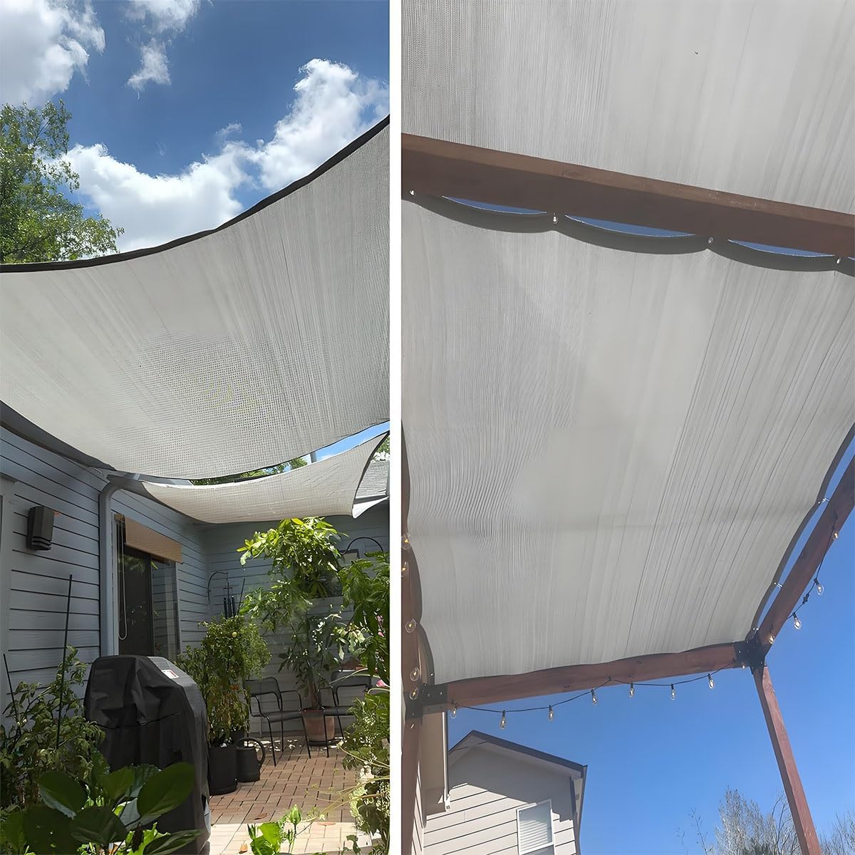 90% Sun Shade Cloth for Garden Shade Fabric White Plant Shade Sun Shade Sail 10x16ft 10x20ft 8x20ft 10x10ft Shade Net Mesh Tarp with Grommets for Greenhouse Outdoor(9.8 * 13.1ft)