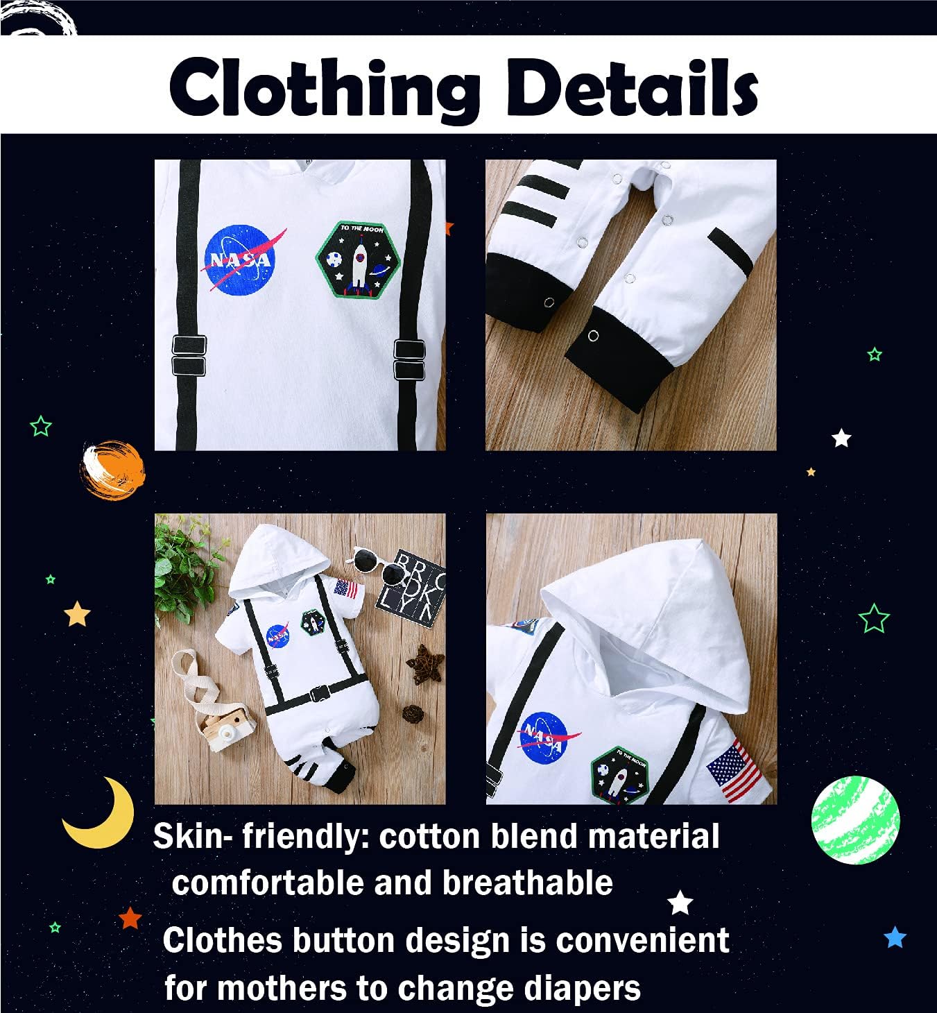 Baby Boy Girl Costume Outfit Astronaut Costume - Image 4