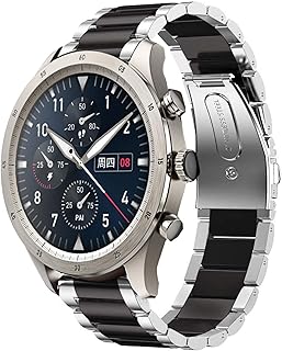 Compatible with Zepp Z Bands, YOUkei Stainless Steel Metal Replacement Strap Bracelet Compatible with Zepp Z Smartwatch (Silver-Black)