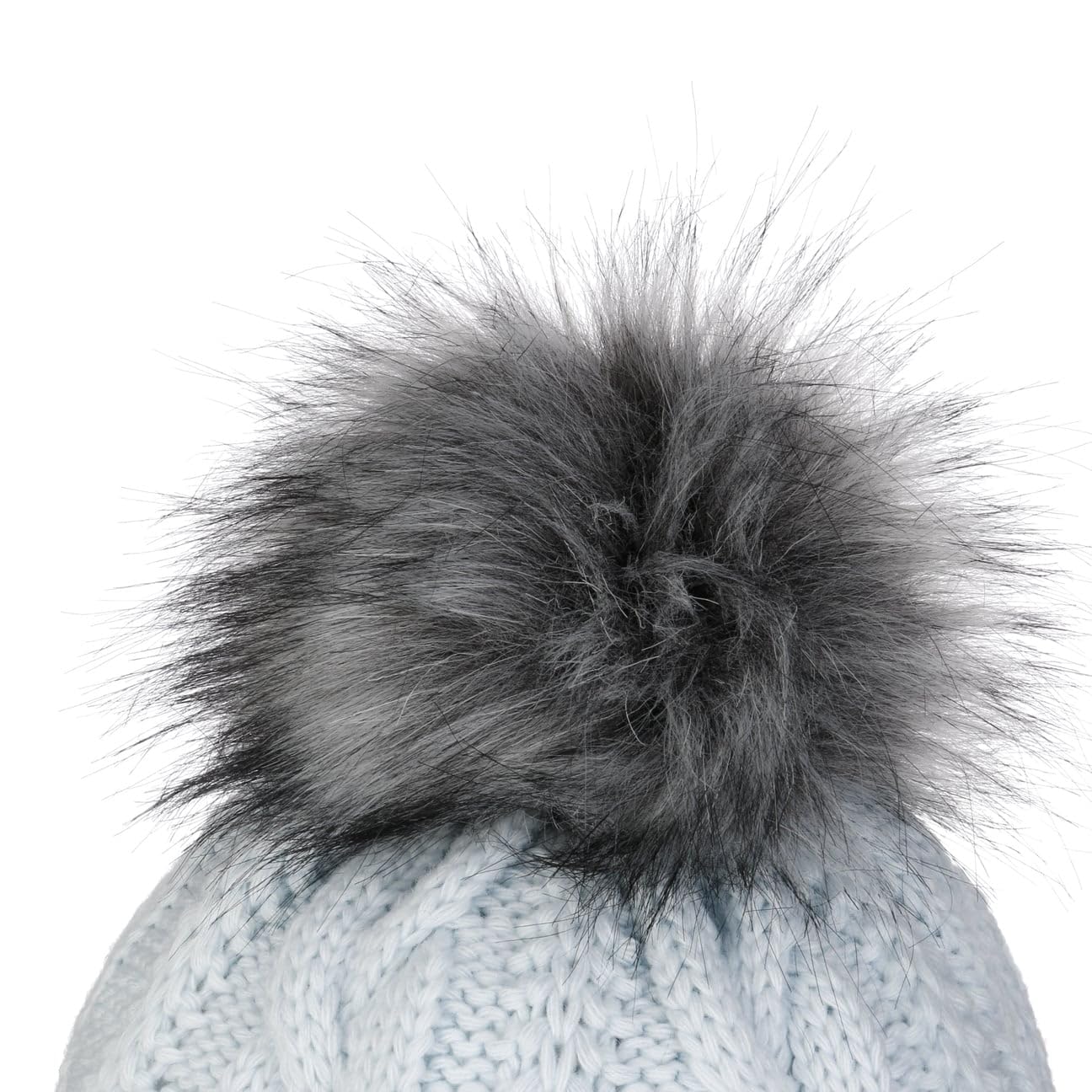 Britta Cable Knit Peak Pull On Mütze Bommelmütze Wintermütze Strickmütze Damen - Made in Italy mit Schirm, Futter, Futter Winter