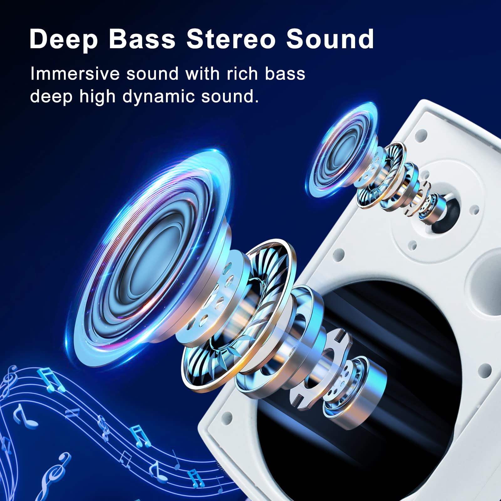 Herdio 600W 6,5" Bluetooth Altoparlanti da esterno 4 pezzi bianco