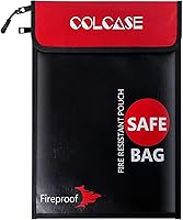 Vista 10 de COLCASE Bolsa de documentos ignífuga con cerradura de 5200 ℉ con aislamiento térmico impermeable e ignífugo con cremallera, bolsa ignífuga