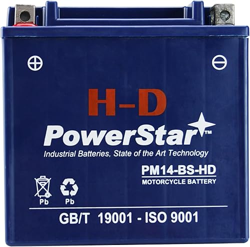 PowerStar H-D YTX14-BS - Batería de motocicleta compatible con Moto Guzzi V7 Stone 2013 a 2014