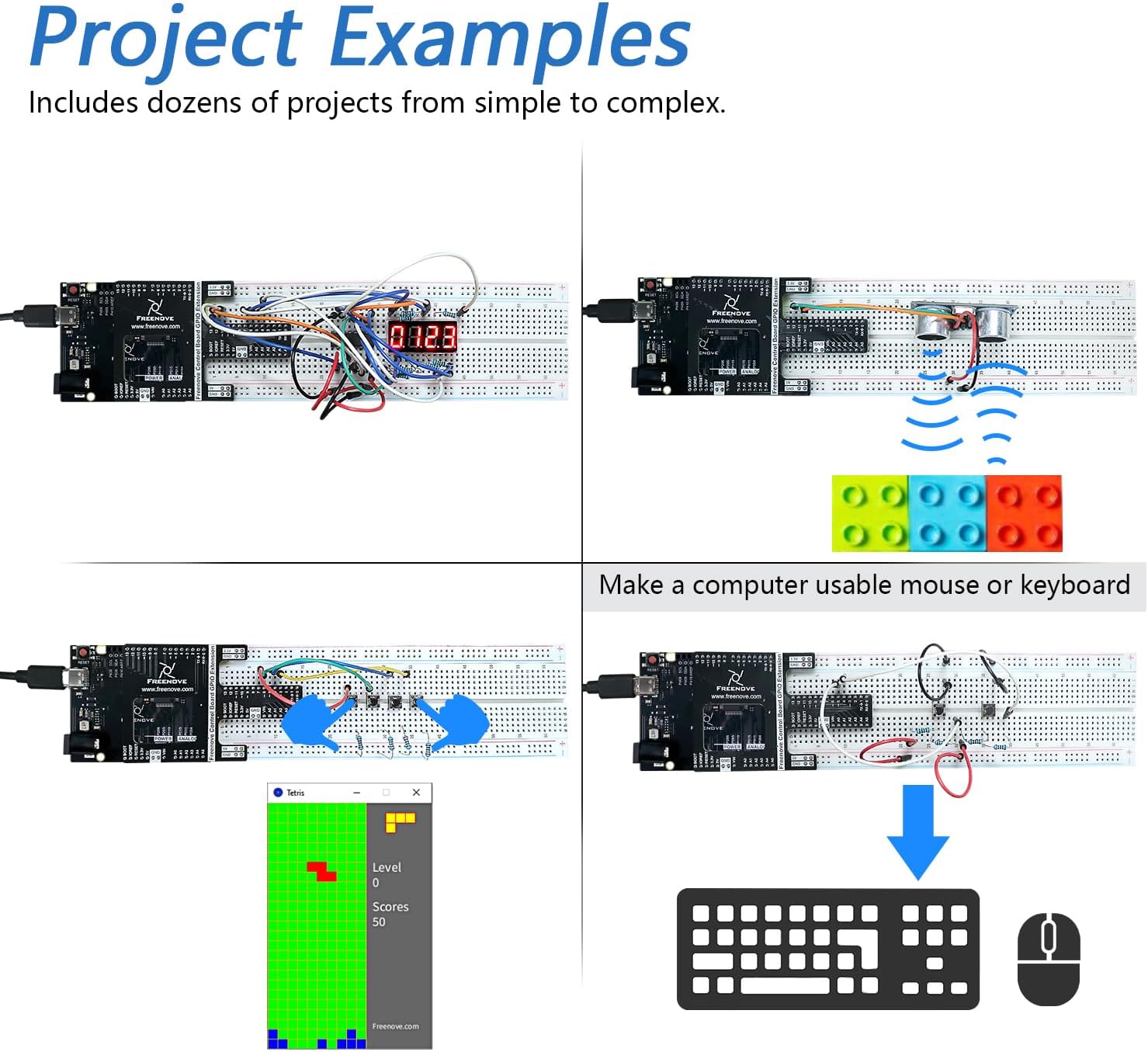 Freenove Ultimate Starter Kit with Board V5 Rev4 Mini (Compatible with Arduino IDE), Arm Cortex-M4 Microcontroller, 399-Page Detailed Tutorial, 220 Items, 78 Projects