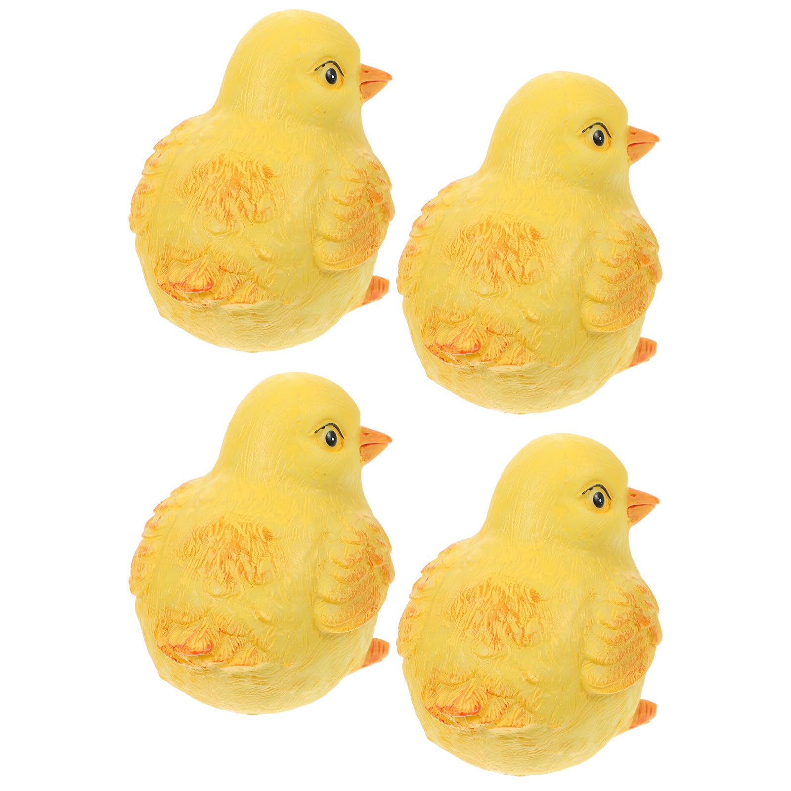 Figurines de poussin miniature en résine jaune pour micro-paysage créatif