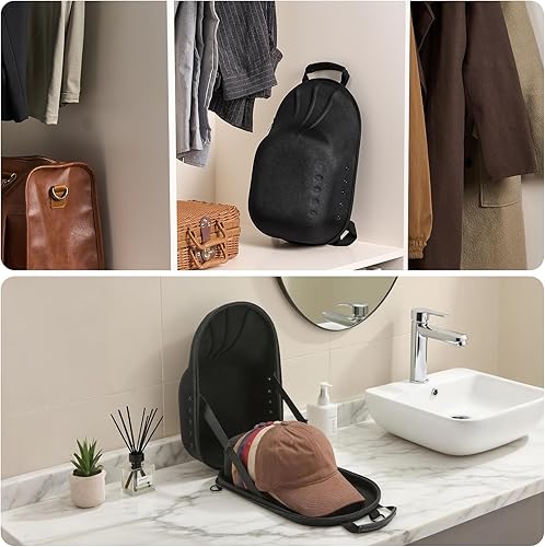 Miniatura 4 de ProCase Estuche rígido de viaje para sombreros, bolsa de almacenamiento para 7-8 gorras de béisbol, organizador de sombreros con correa ajustable