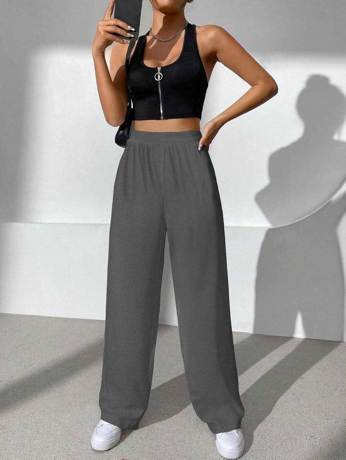 3 Pack Women's Lounge Pants Cozy Wide Leg Lounge Pants with Pockets Loose Flowy Yoga Sweatpants Workout Comfy Jogger - Image 3