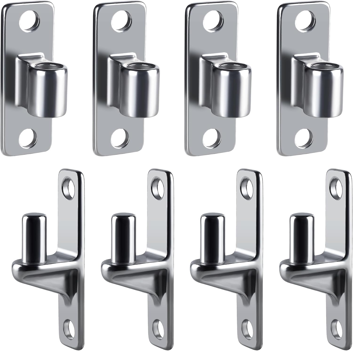 4 Pack Heavy Duty Gate Hinges, Wall Mount Gate Hinge Set with 5/8'', Capacity Up to 600lbs, One-Piece Weldless 304 Stainless Steel Heavy Duty Hinges, Gate Hinge for Farm Gates, Fence Hinges.