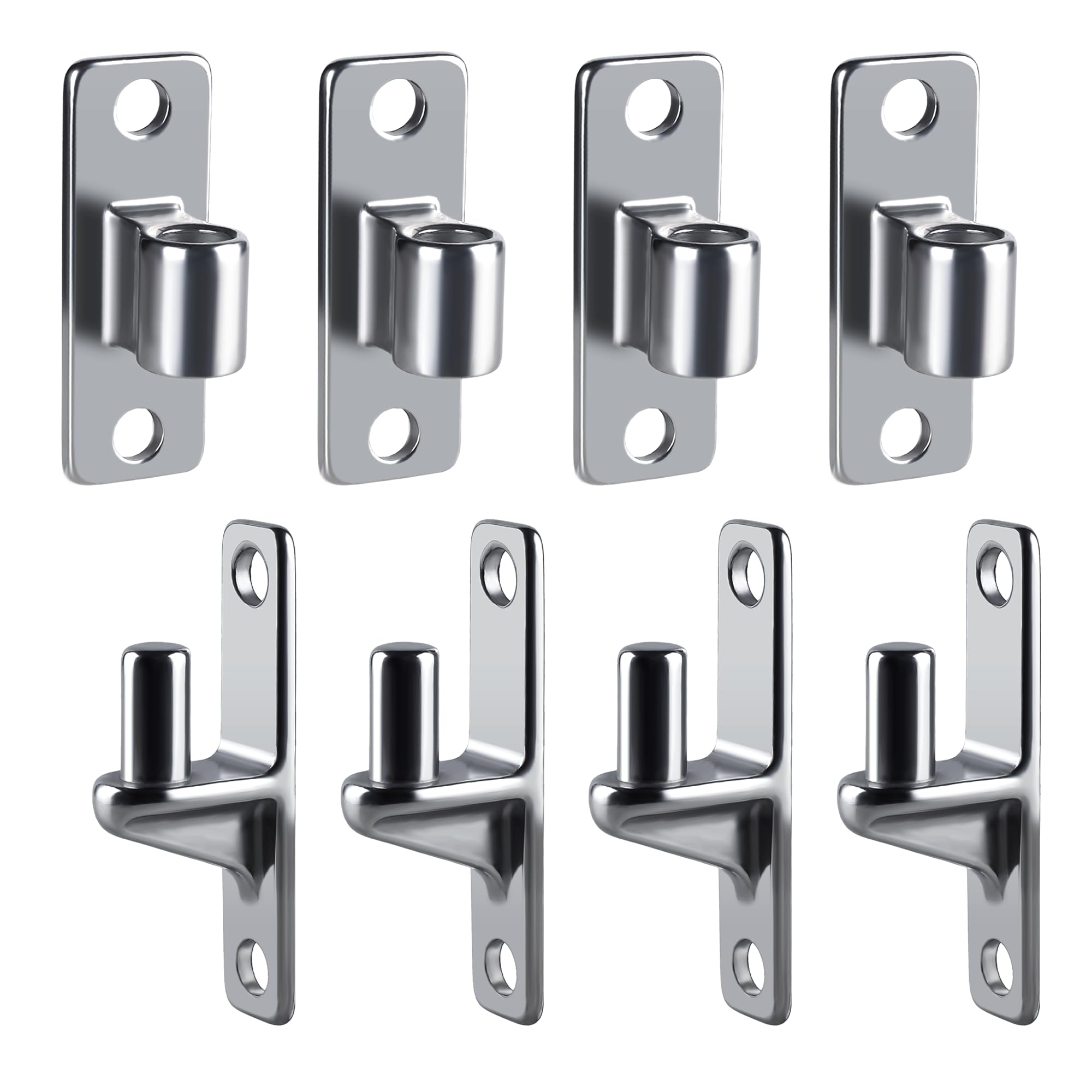 Paquete de 4 bisagras de puerta resistentes, juego de bisagras de puerta de montaje en pared con 5/8 pulgadas, capacidad de hasta 600 libras, bisagras de acero inoxidable 304 sin soldadura de una sola