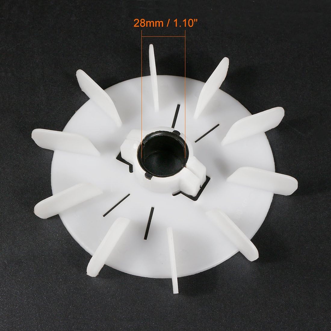 uxcell Motor Fan Blade 170mmx28mm Round Shape Bore White Engineering Plastic 10 Vanes - - 