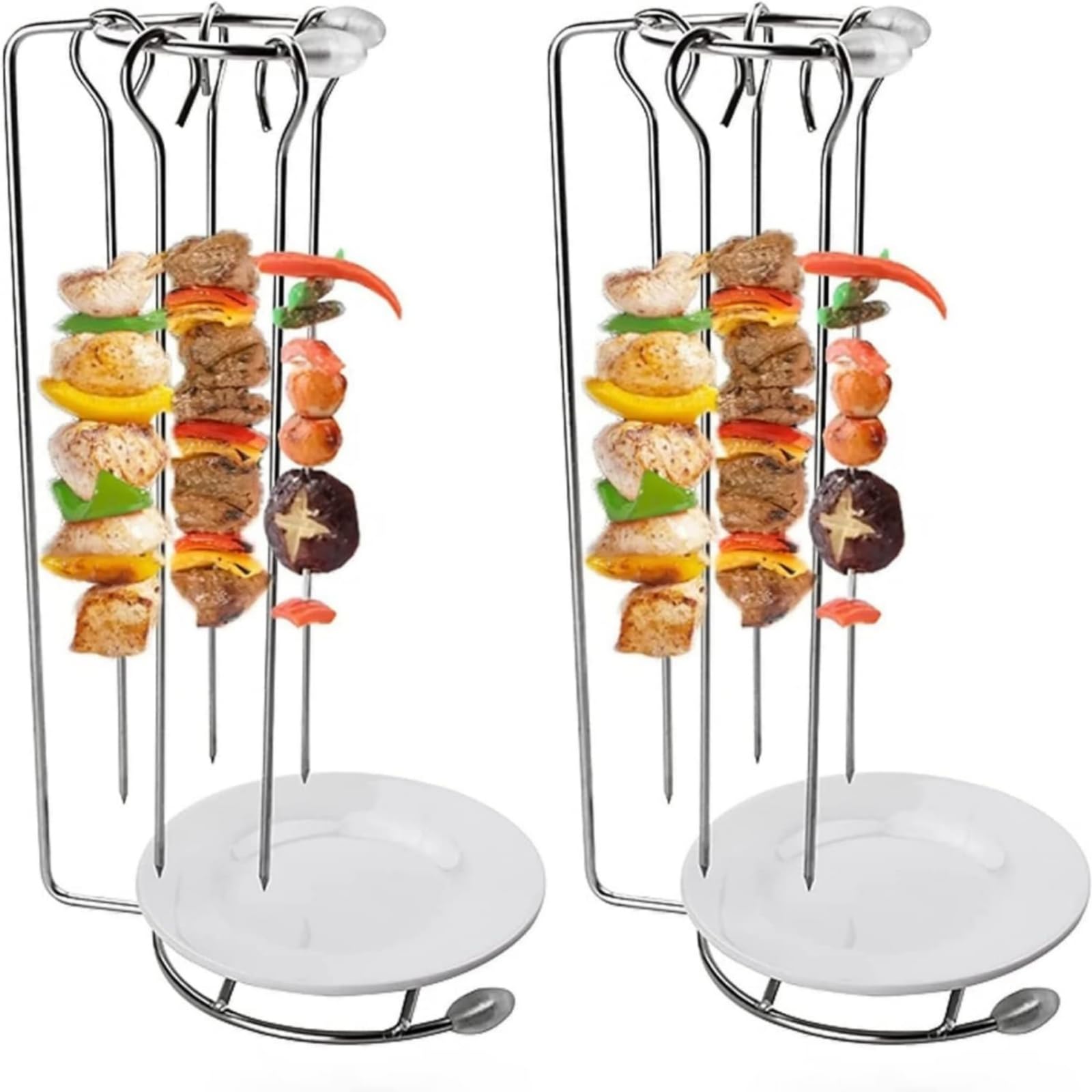 Brochettes verticales en acier inoxydable durable pour des grillades de barbecue parfaites