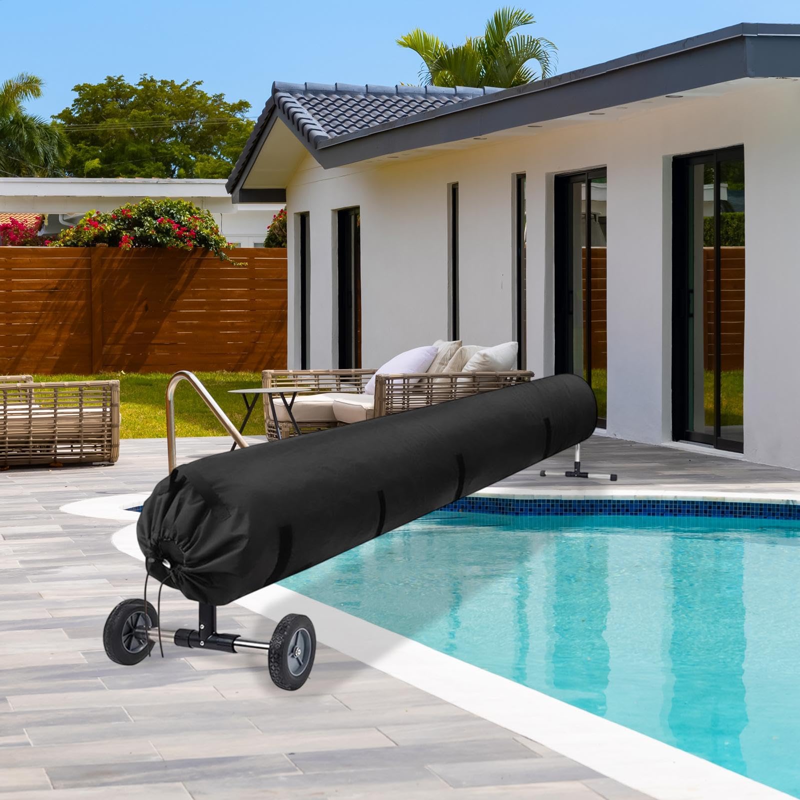 Rullo avvolgitore per copertura piscina Protezione In Oxford 420D Con