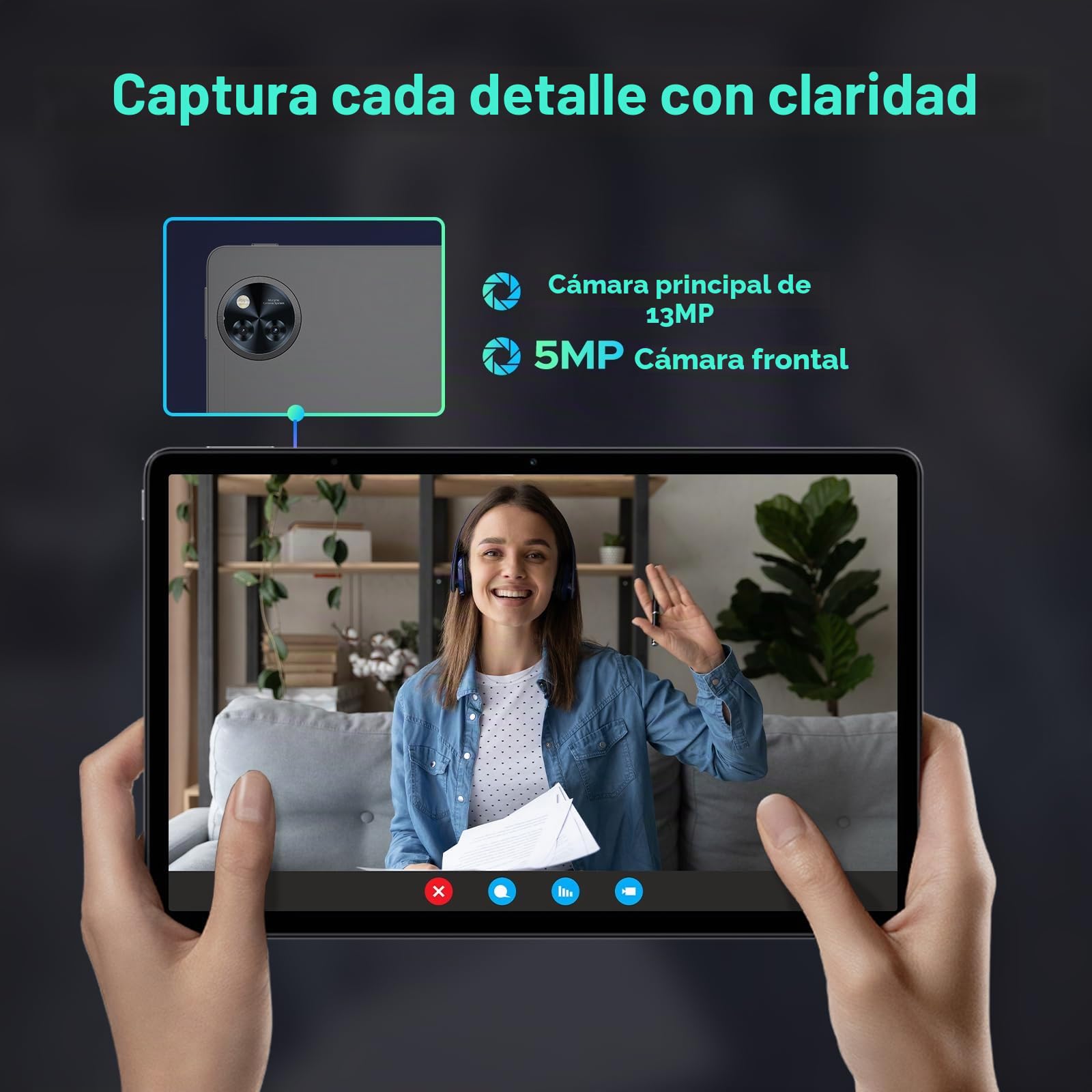 U11 Android 16 Tablet 11 Pulgadas, 16GB RAM+128GB ROM/2TB TF Tableta para Niños, Batería 8580 mAh, HD 90Hz, 13MP+5 MP/WiFi 5G/Face ID/Widevine L1/GMS/GPS/OTG/Audio 3.5mm Jack Tablets Gaming