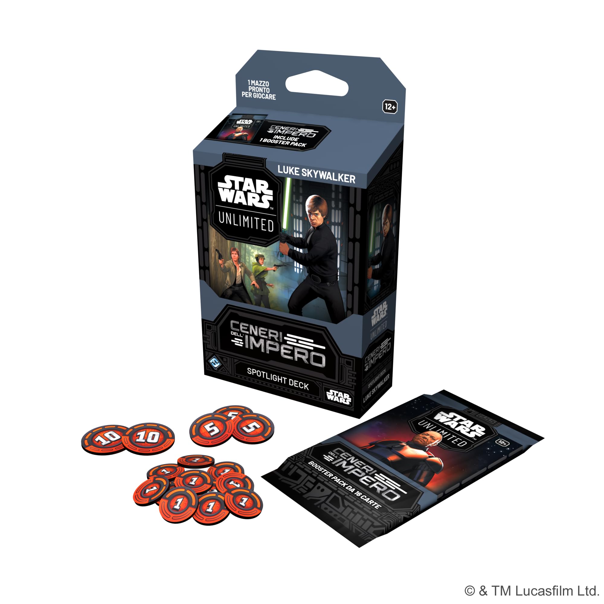 Asmodee – SWU – CENERI DELL'IMPERO: SPOTLIGHT DECK LUKE SKYWALKER | Gioco di Carte Collezionabili FFG Star Wars: Unlimited con Carte Esclusive - 2+ Giocatori – 12+ Anni – 20 Min. – Ed. Italiana
