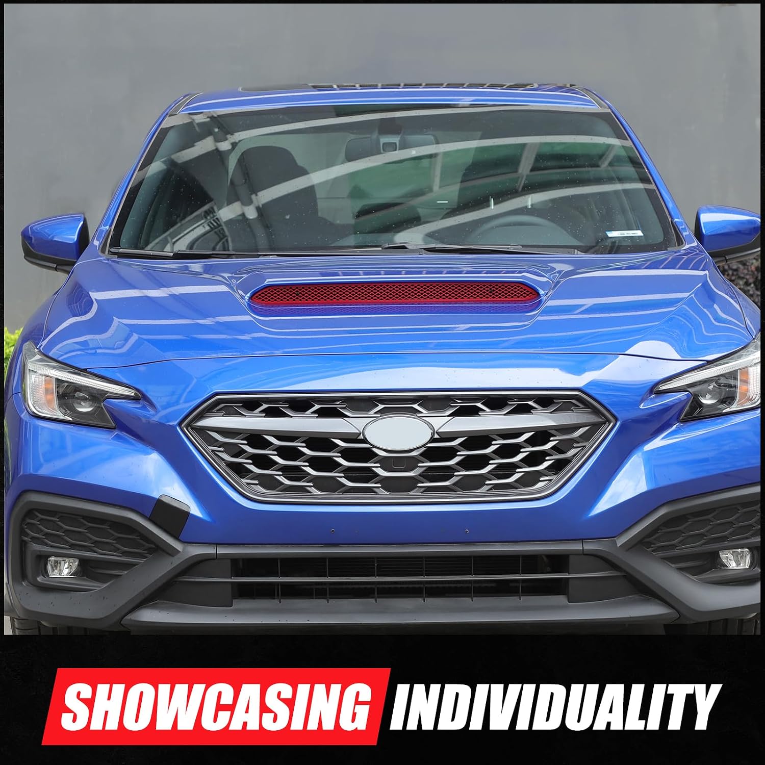 Front Hood Scoop Grille Grille Cover Compatible with Subaru WRX 2022 2023 2024 2025, Front Hood Vent Air Grille Cover Engine Vent Protection Cover WRX Accessories (Red)