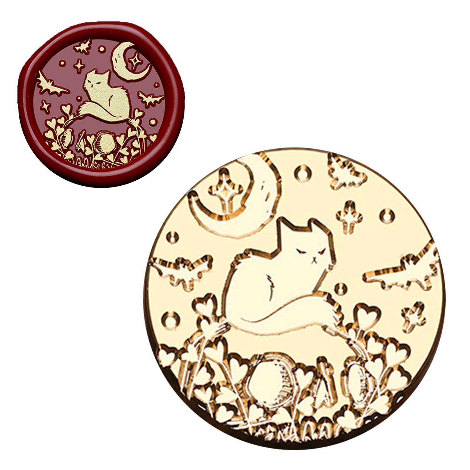 oringnat Halloween Series Waxed Seal Stamp Witch Sealing Waxed Stamp for Invitation Envelopes Cards Scrapbooking