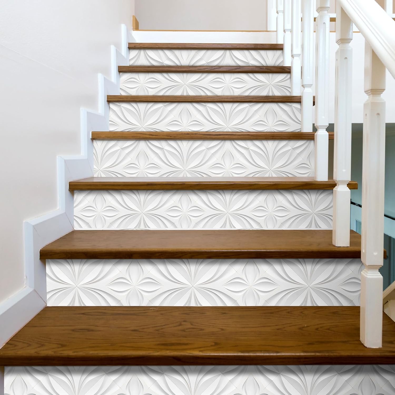 LaCheery White Tile Wallpaper Peel and Stick Ceiling Wallpaper Stick and Peel 3d Tiles Self Adhesive Backsplash Wall Paper Roll White Tile Contact Paper for Bathroom Kitchen Walls Waterproof 17.5"x80"