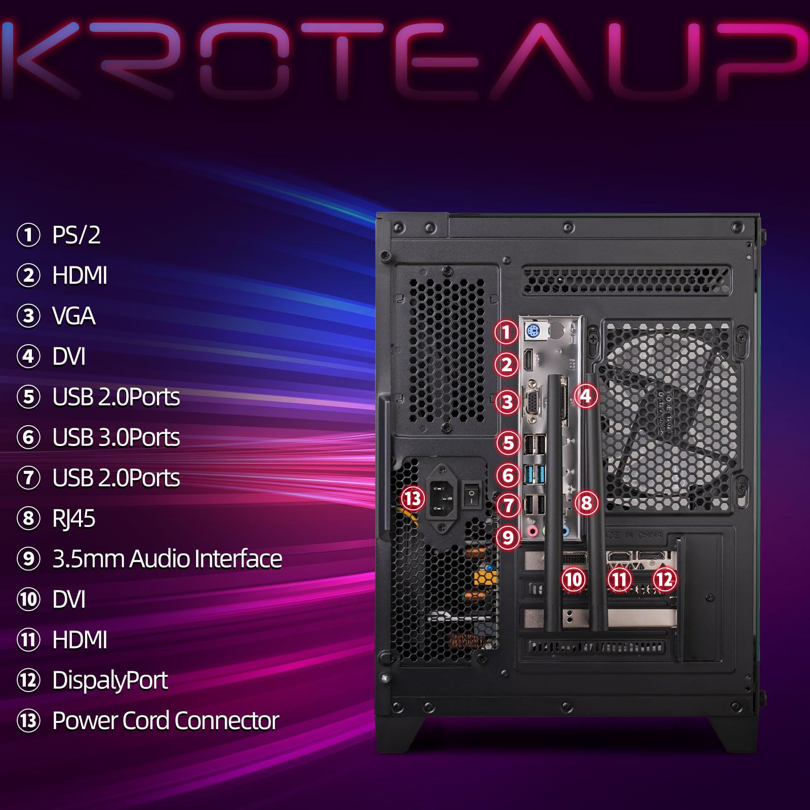 Amazon.co.jp: Kroteaup ゲーミングタワーコンピューター、Intel Core 