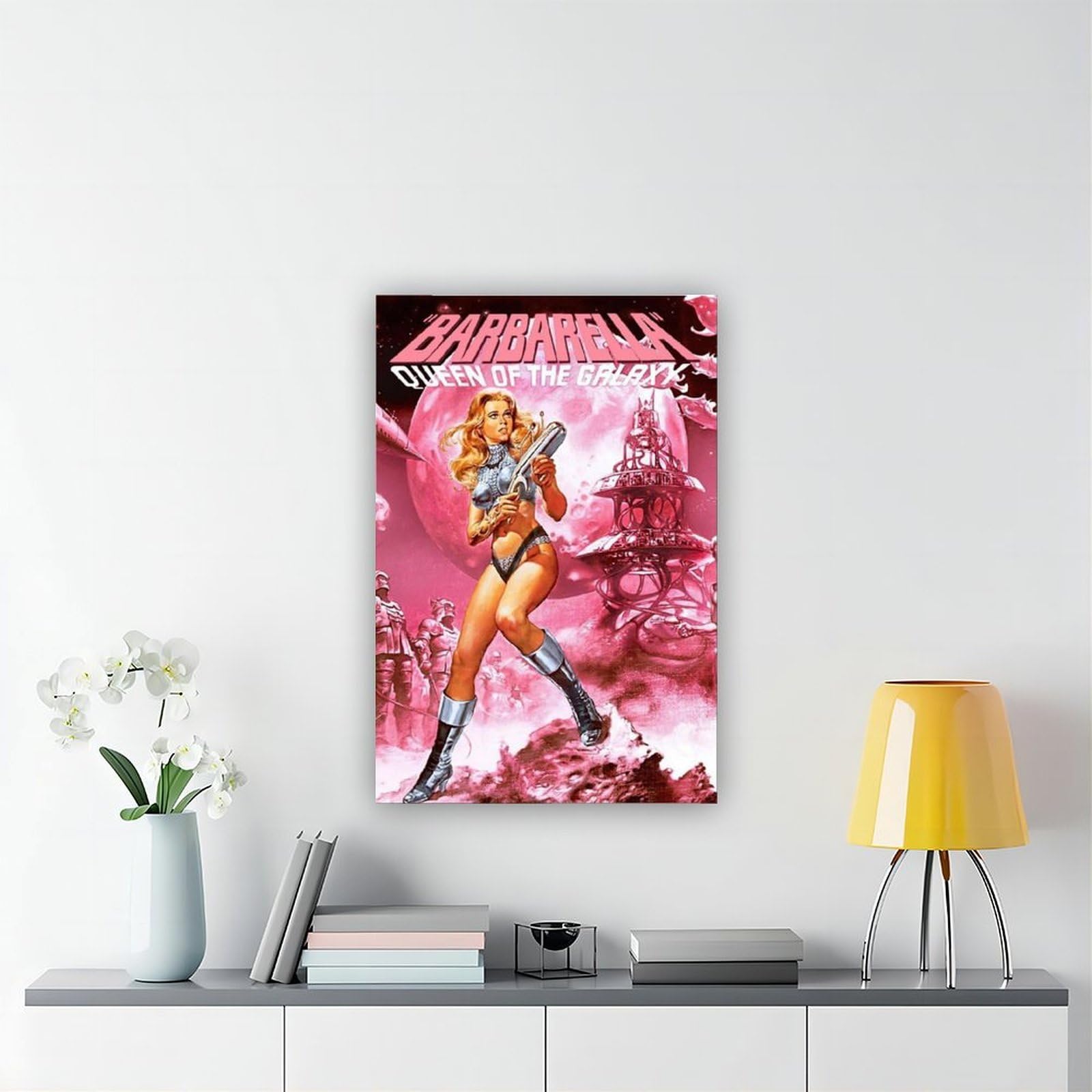 YJJGLZC Poster su tela del film Barbarella anni '90, decorazione per camera da letto, ufficio, stanza, regalo, 60 x 90 cm