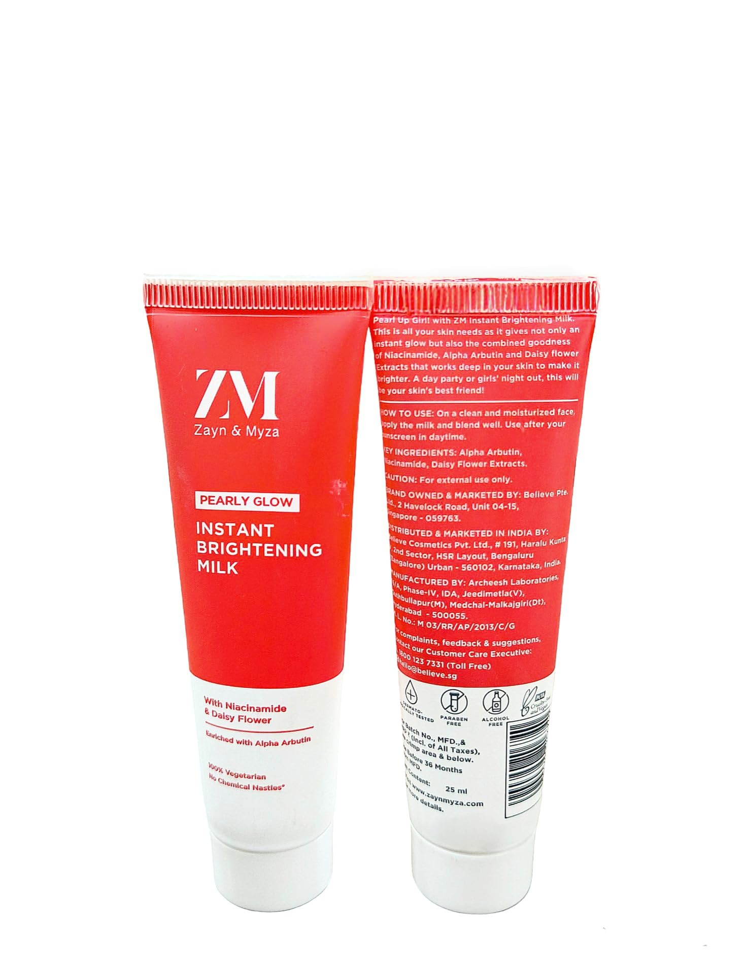 ZM Pearly Glow Instant Brightening Milk with Niacinamide, Alpha