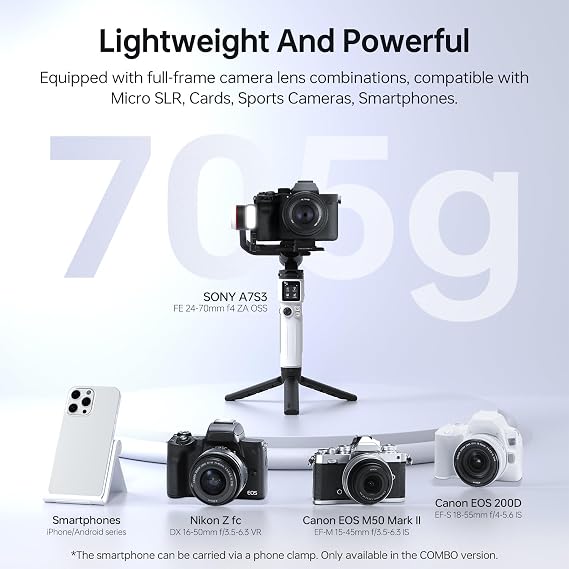 ZHIYUN Crane M3S [Official], 3 Axis Lightweight Camera Gimbal Stabilizer
